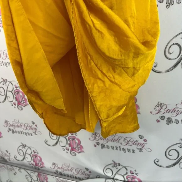 RW&CO. Tank top shiny strappy yellow shimmer Mustard Camisole Top - Picture 7 of 13